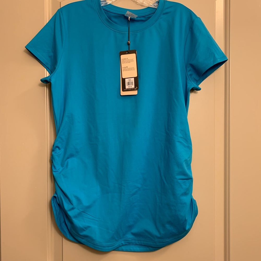 Calia Flow Crew Necked Ruched Tee